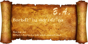 Borbély Adriána névjegykártya