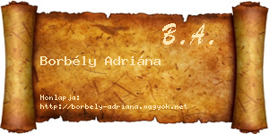 Borbély Adriána névjegykártya
