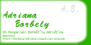 adriana borbely business card